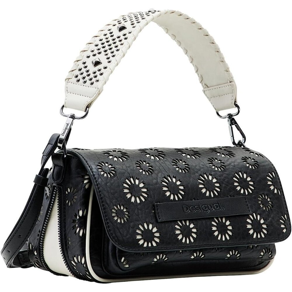 Midsize Leather-Effect Crossbody Bag Women Adjustable Detachable Straps